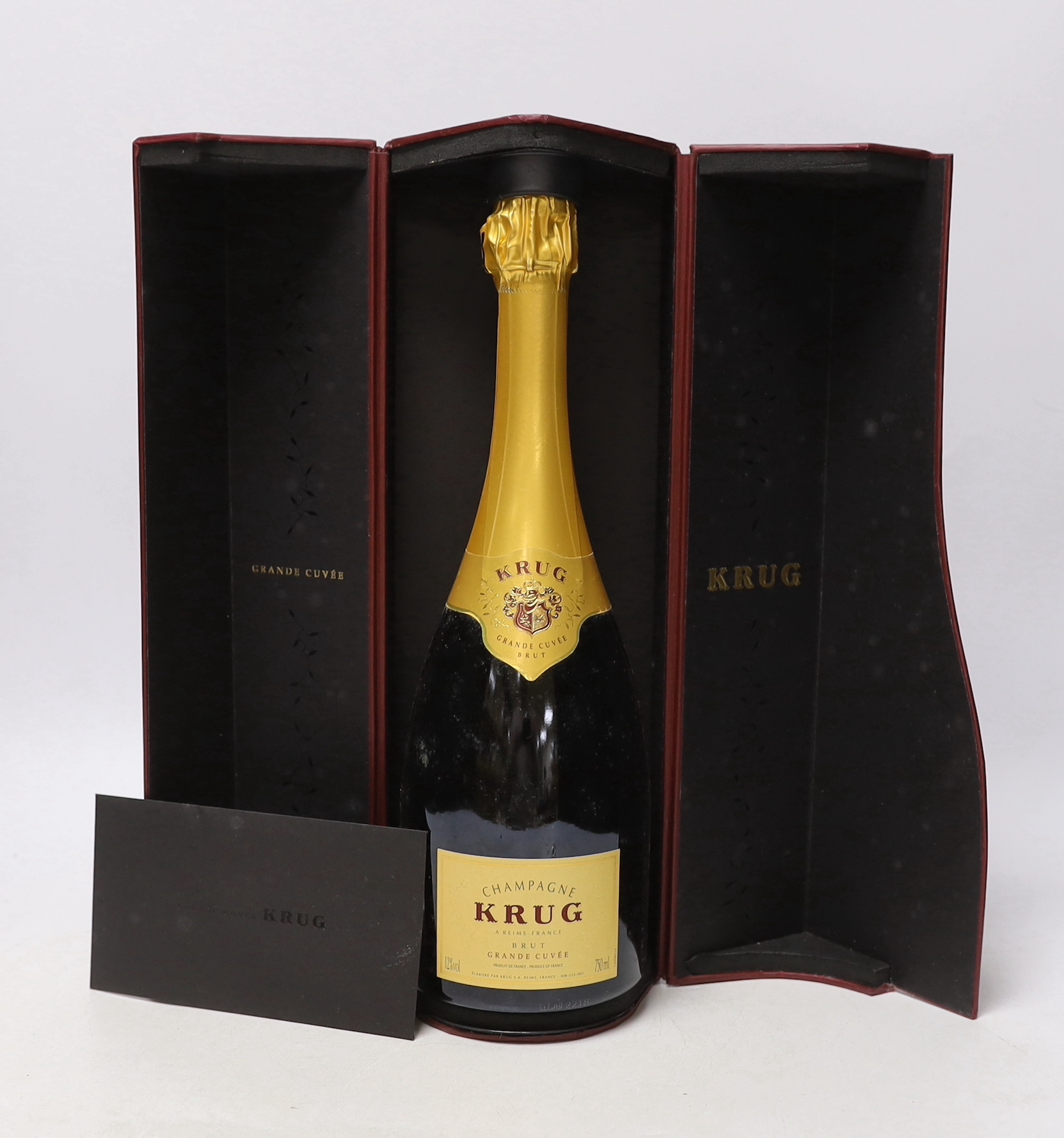 A bottle of Krug Grande Cuvee Champagne